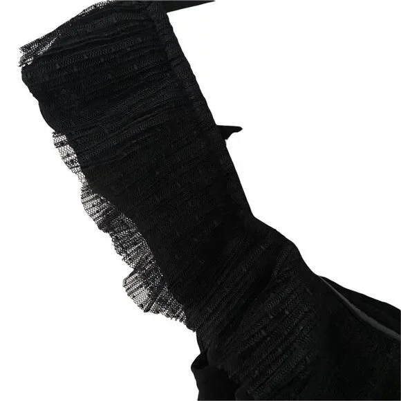 For Love & Lemons Claire Off The Shoulder Mini Dress Black Size Large - Picture 6 of 10